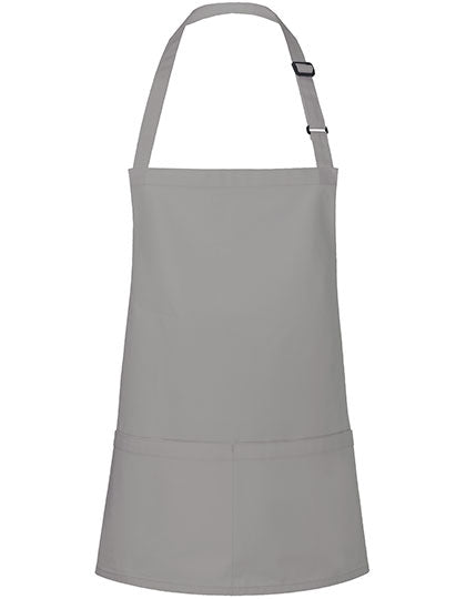 Kurze Latzschürze Basic mit Schnalle und Tasche - Basalt Grey (ca. Pantone 4276C)
