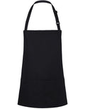 Kurze Latzschürze Basic mit Schnalle und Tasche - Black (ca. Pantone 419C)