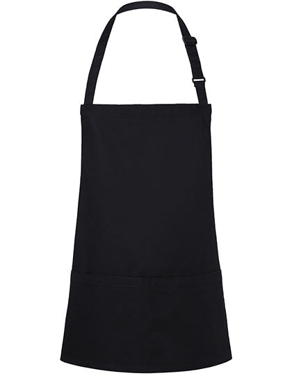 Kurze Latzschürze Basic mit Schnalle und Tasche - Black (ca. Pantone 419C)