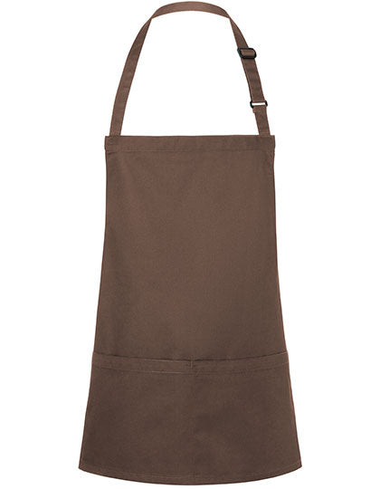 Kurze Latzschürze Basic mit Schnalle und Tasche - Light Brown (ca. Pantone 438C)