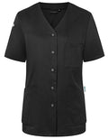 Kurzarm Damenkasack Essential - Black-(ca.-Pantone-419C)