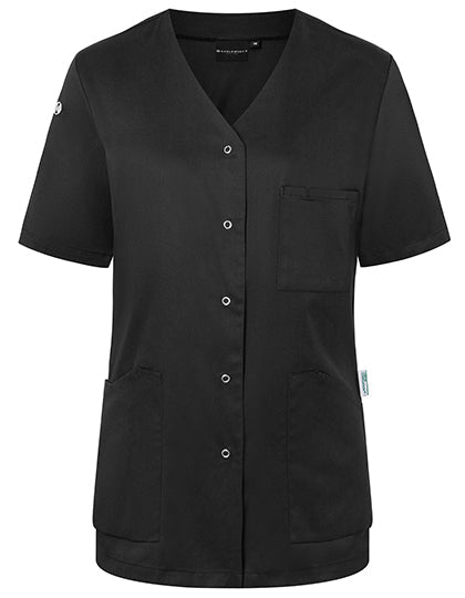 Kurzarm Damenkasack Essential - Black-(ca.-Pantone-419C)