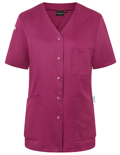 Kurzarm Damenkasack Essential - Fuchsia-(ca.-Pantone-689C)