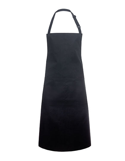 Übergrößen Latzschürze Basic mit Schnalle und Tasche - Black (ca. Pantone 419C)