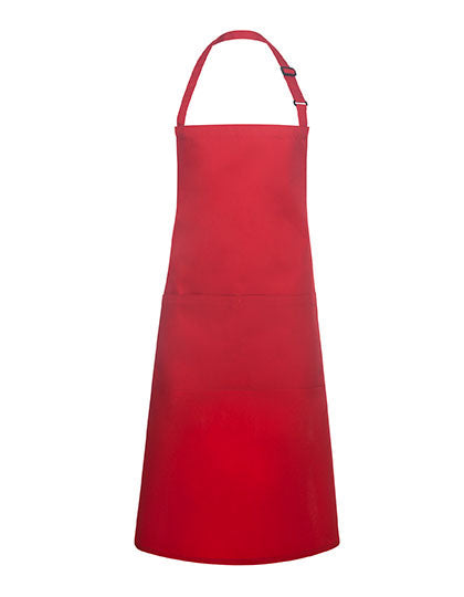 Übergrößen Latzschürze Basic mit Schnalle und Tasche - Red (ca. Pantone 186C)