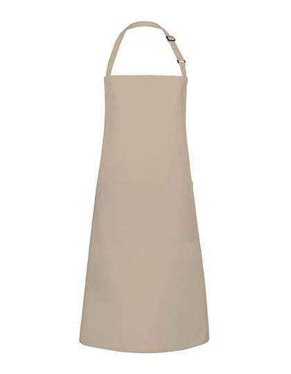 Übergrößen Latzschürze Basic mit Schnalle und Tasche - Sand (ca. Pantone 7529C)