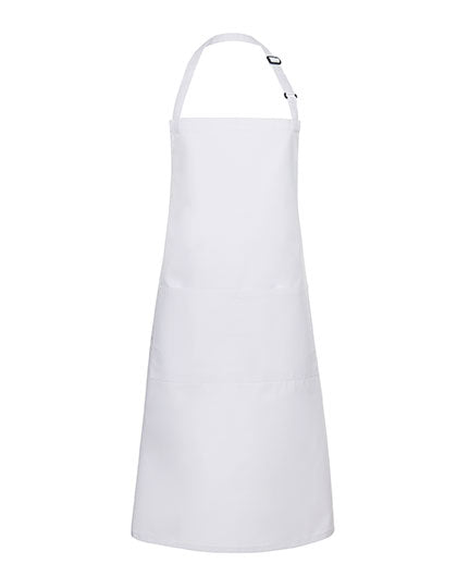 Übergrößen Latzschürze Basic mit Schnalle und Tasche - White