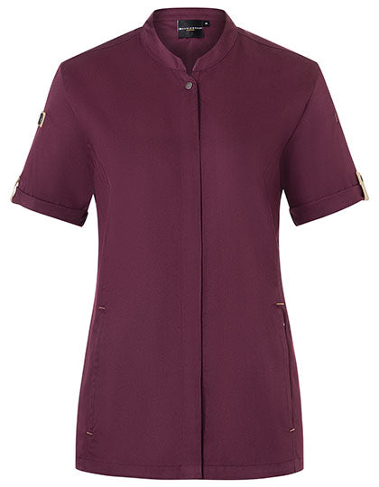 Damenkochjacke Green-Generation Kurzarm - Aubergine