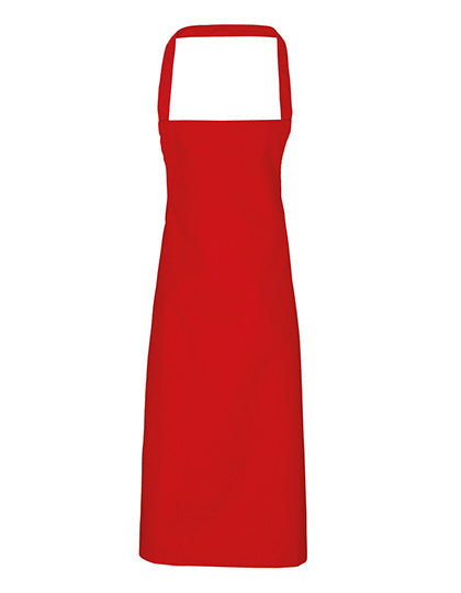Organic Cotton Bib Apron (No Pocket) - Red