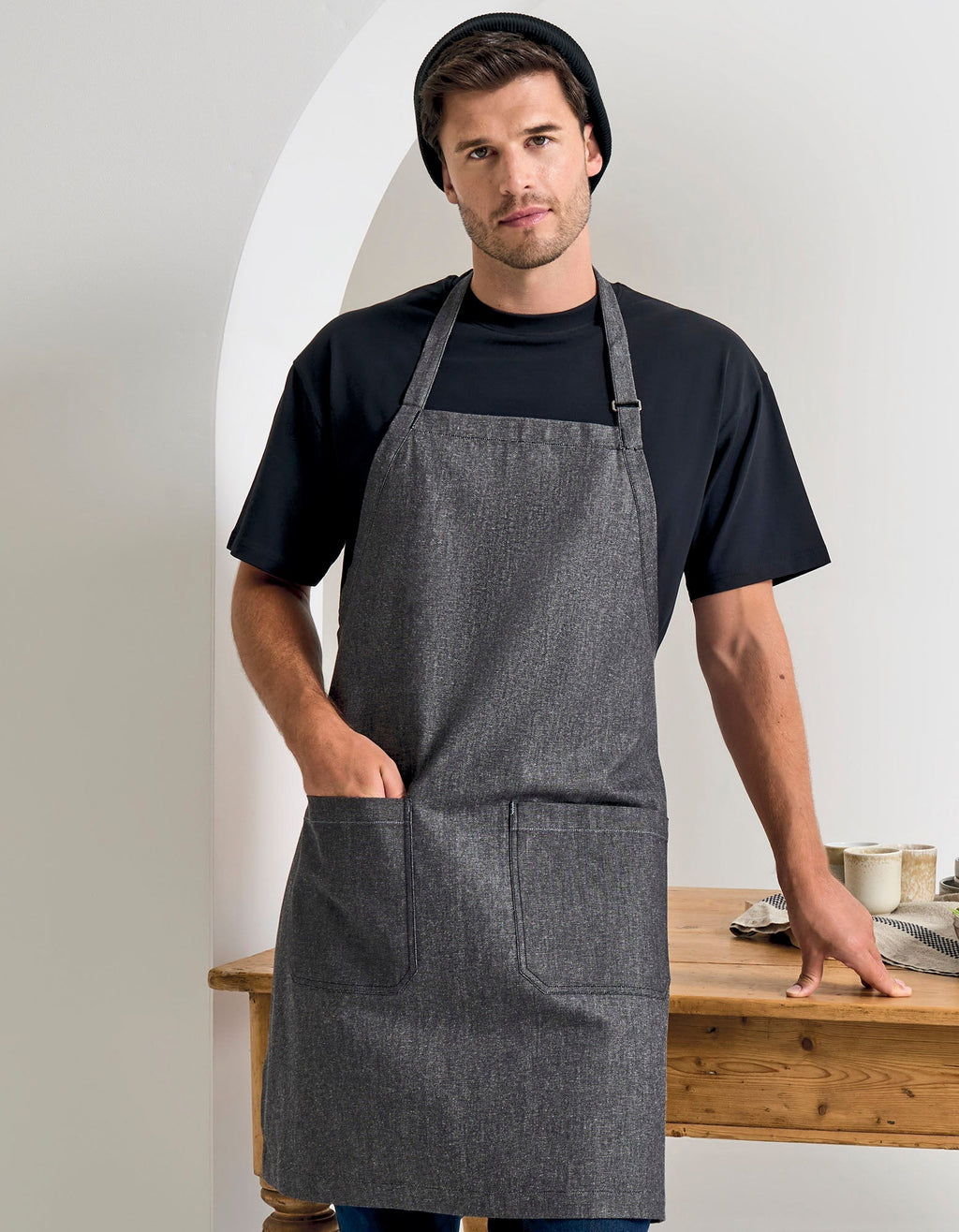 Schürze Organic Denim Fairtrade Bib besticken & bedrucken | Pulsar Workwear