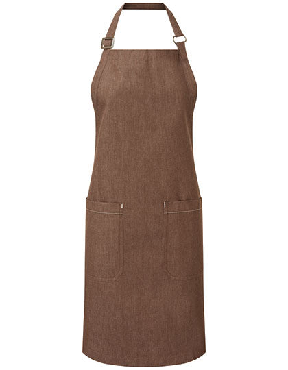 Organic Denim Fairtrade Bib Apron - Brown Denim