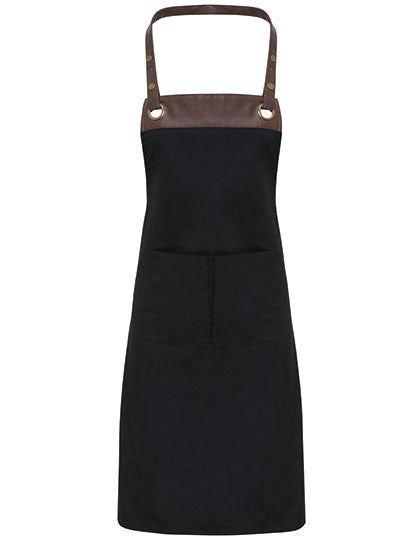 Espresso Bib Apron - Black/Brown