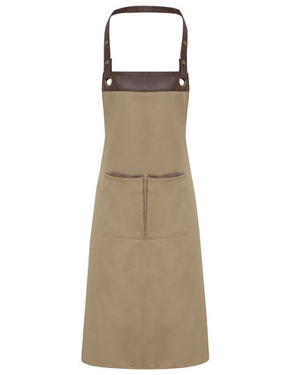 Espresso Bib Apron - Khaki/Brown