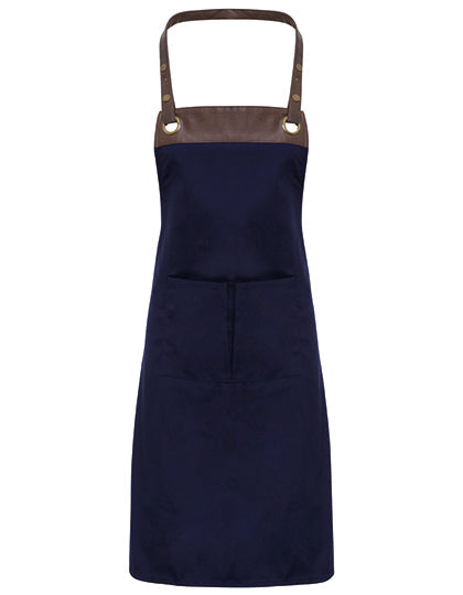 Espresso Bib Apron - Navy/Brown