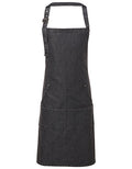 Jeans Stitch Denim Bib Apron - Black Denim