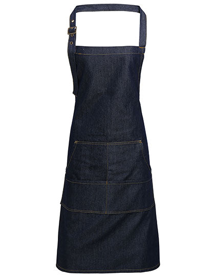 Jeans Stitch Denim Bib Apron - Indigo Denim