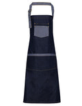 Domain Contrast Denim Bib Apron - Indigo Denim