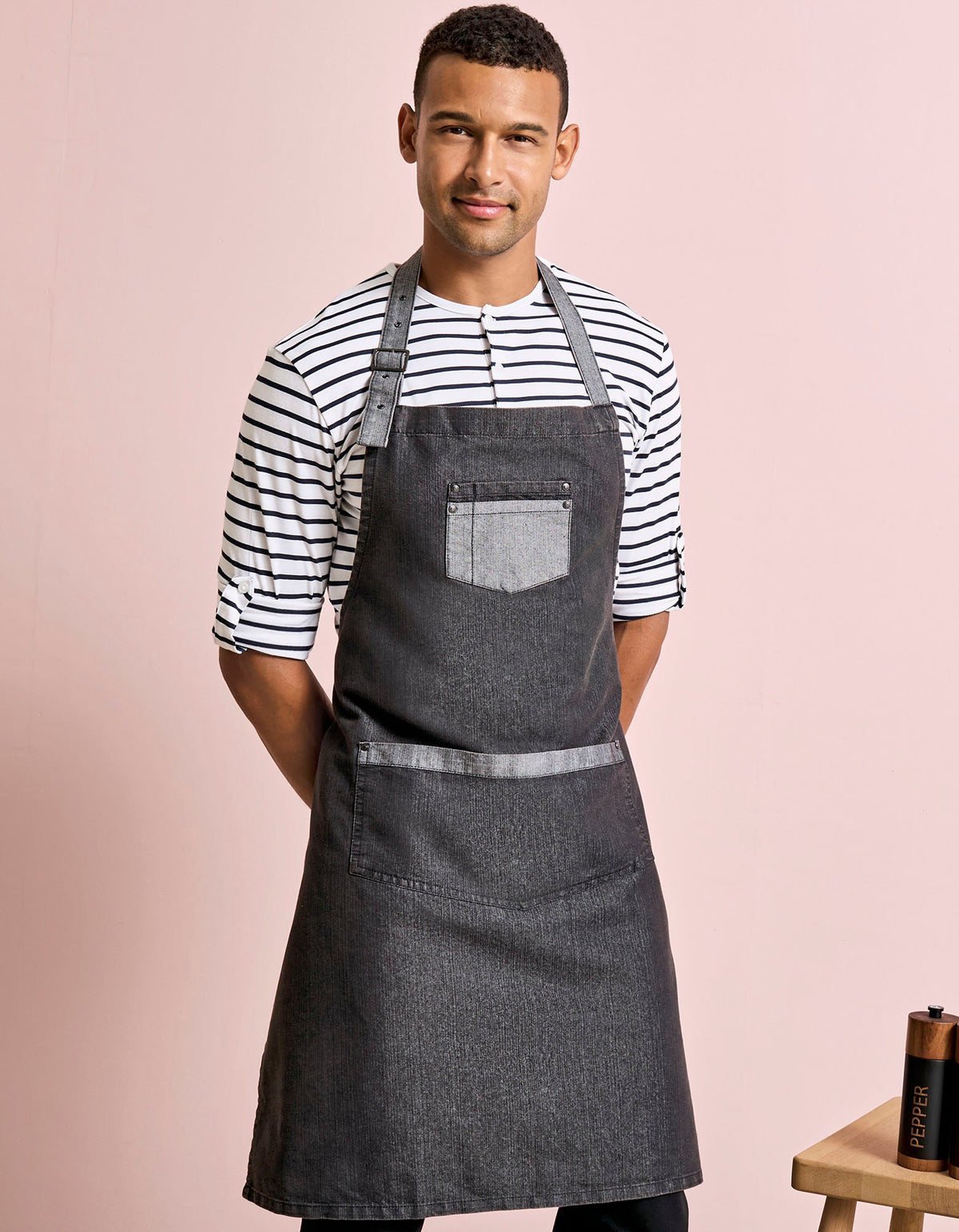 Schürze Domain Contrast Denim Bib besticken & bedrucken | Pulsar Workwear
