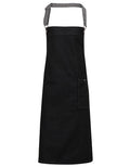 District Waxed Look Denim Bib Apron - Black Denim