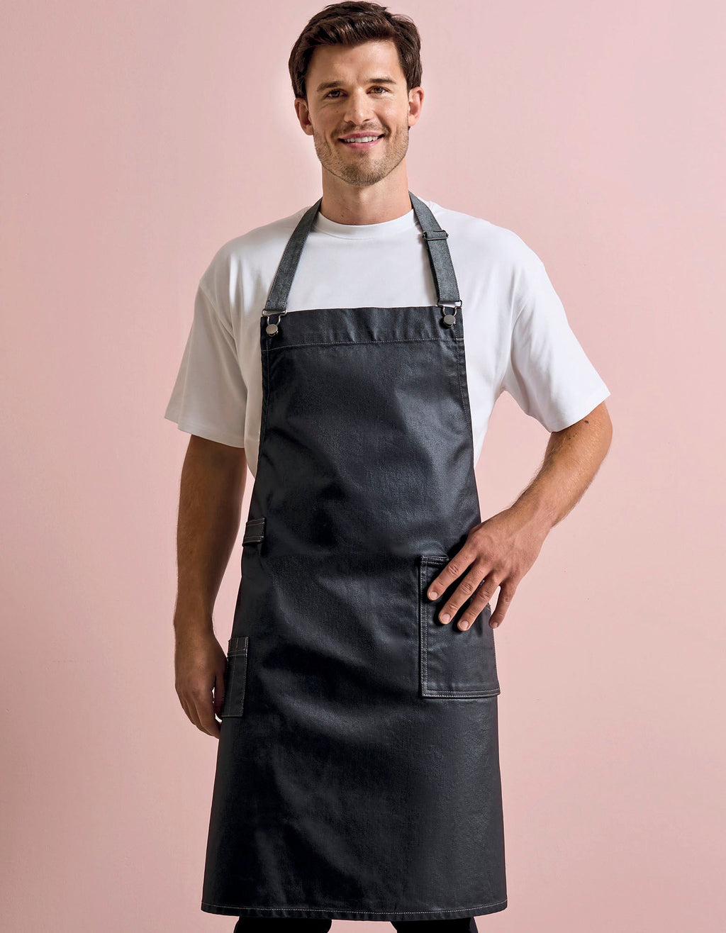 Schürze District Waxed Look Denim Bib besticken & bedrucken | Pulsar Workwear