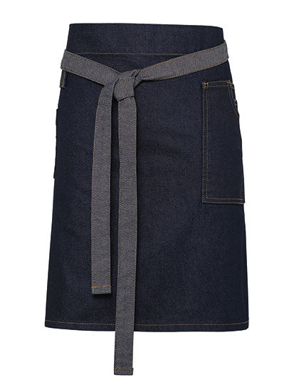 Division Waxed Look Denim Waist Apron - Indigo Denim