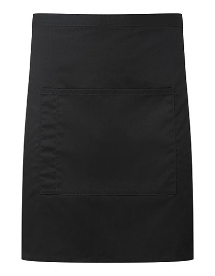 Colours Mid Length Apron with Pocket - Black
