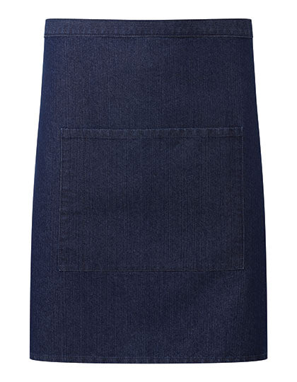 Colours Mid Length Apron with Pocket - Indigo