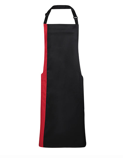 Colours Collection Contrast Bib Apron - Black/Red