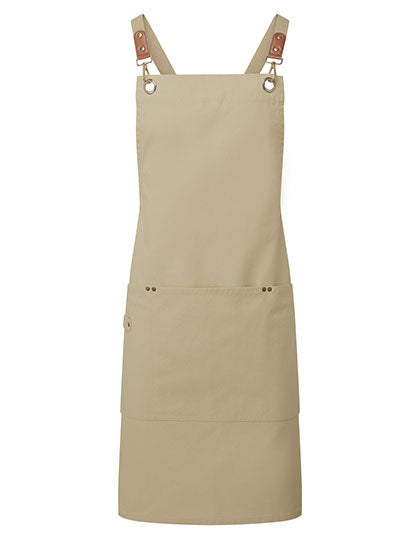 Clip 'n' Clasp Cross-Back Bib Apron - Khaki