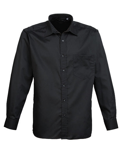 Men´s Poplin Long Sleeve Shirt - Black