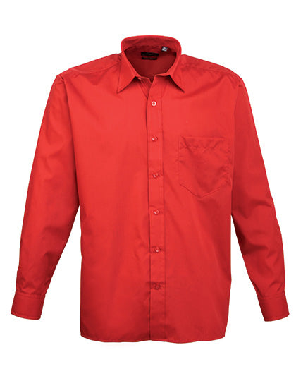 Men´s Poplin Long Sleeve Shirt - Red