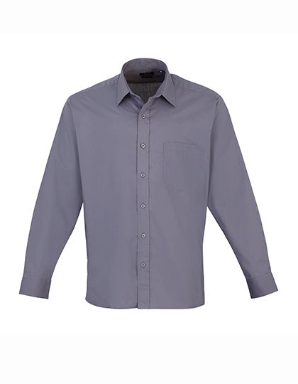 Men´s Poplin Long Sleeve Shirt - Steel