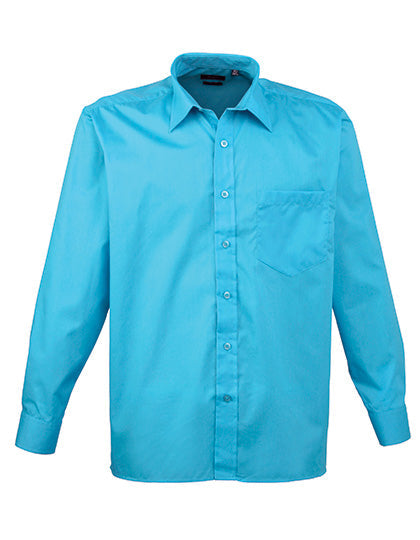 Men´s Poplin Long Sleeve Shirt - Turquoise