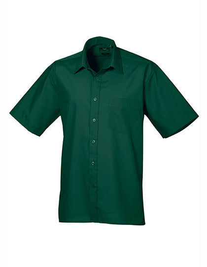 Men's Poplin Short Sleeve Shirt - Bottle Green
