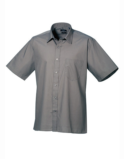 Men's Poplin Short Sleeve Shirt - Dark Grey