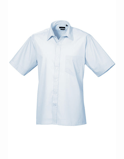 Men's Poplin Short Sleeve Shirt - Light Blue