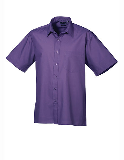Men's Poplin Short Sleeve Shirt - Purple