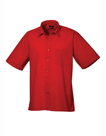 Men's Poplin Short Sleeve Shirt - Red