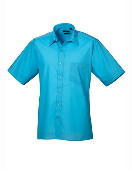 Men's Poplin Short Sleeve Shirt - Turquoise