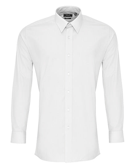 Men's Long Sleeve Fitted Poplin Shirt - White