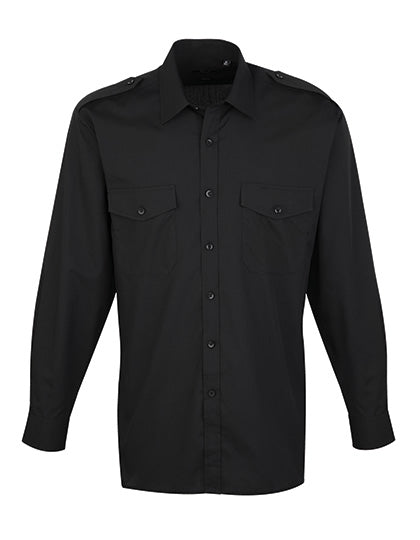 Pilot Shirt Long Sleeve - Black