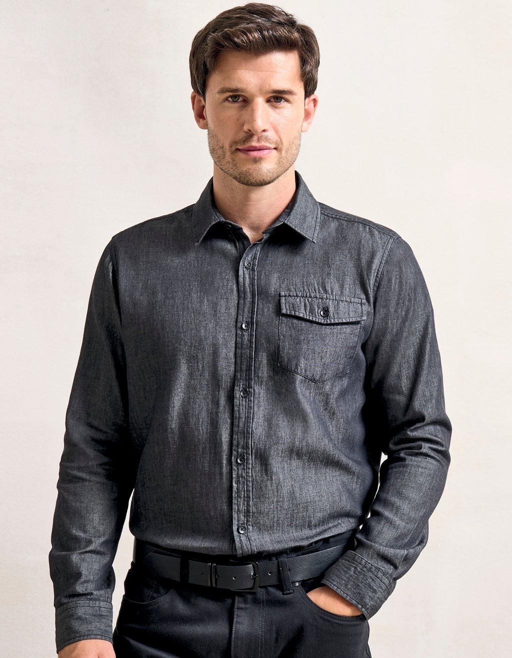 Hemd Men´s Jeans Stitch Denim besticken & bedrucken | Pulsar Workwear