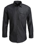 Men´s Jeans Stitch Denim Shirt - Black Denim