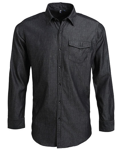 Men´s Jeans Stitch Denim Shirt - Black Denim