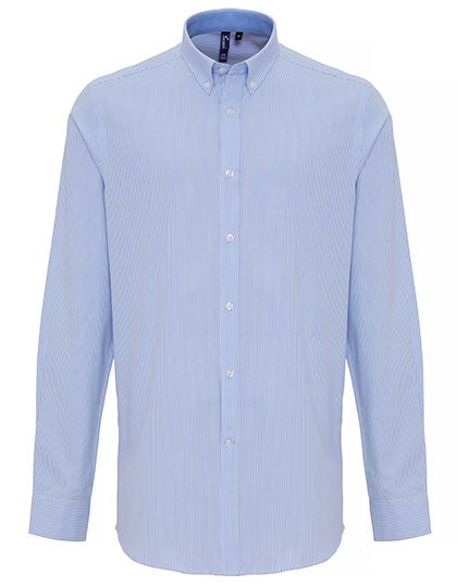 Men´s Cotton Rich Oxford Stripes Shirt - White/Oxford Blue