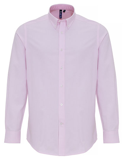 Men´s Cotton Rich Oxford Stripes Shirt - White/Pink