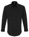 Men´s Stretch Fit Poplin Long Sleeve Cotton Shirt - Black
