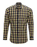 Men's Mulligan Check Cotton Long Sleeve Shirt - Camel/Navy