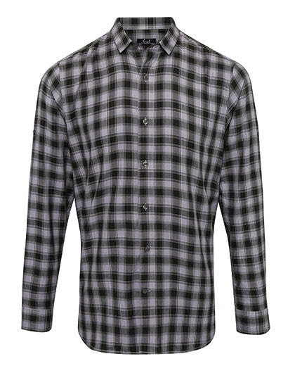 Men's Mulligan Check Cotton Long Sleeve Shirt - Steel/Black
