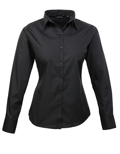 Women´s Poplin Long Sleeve Blouse - Black